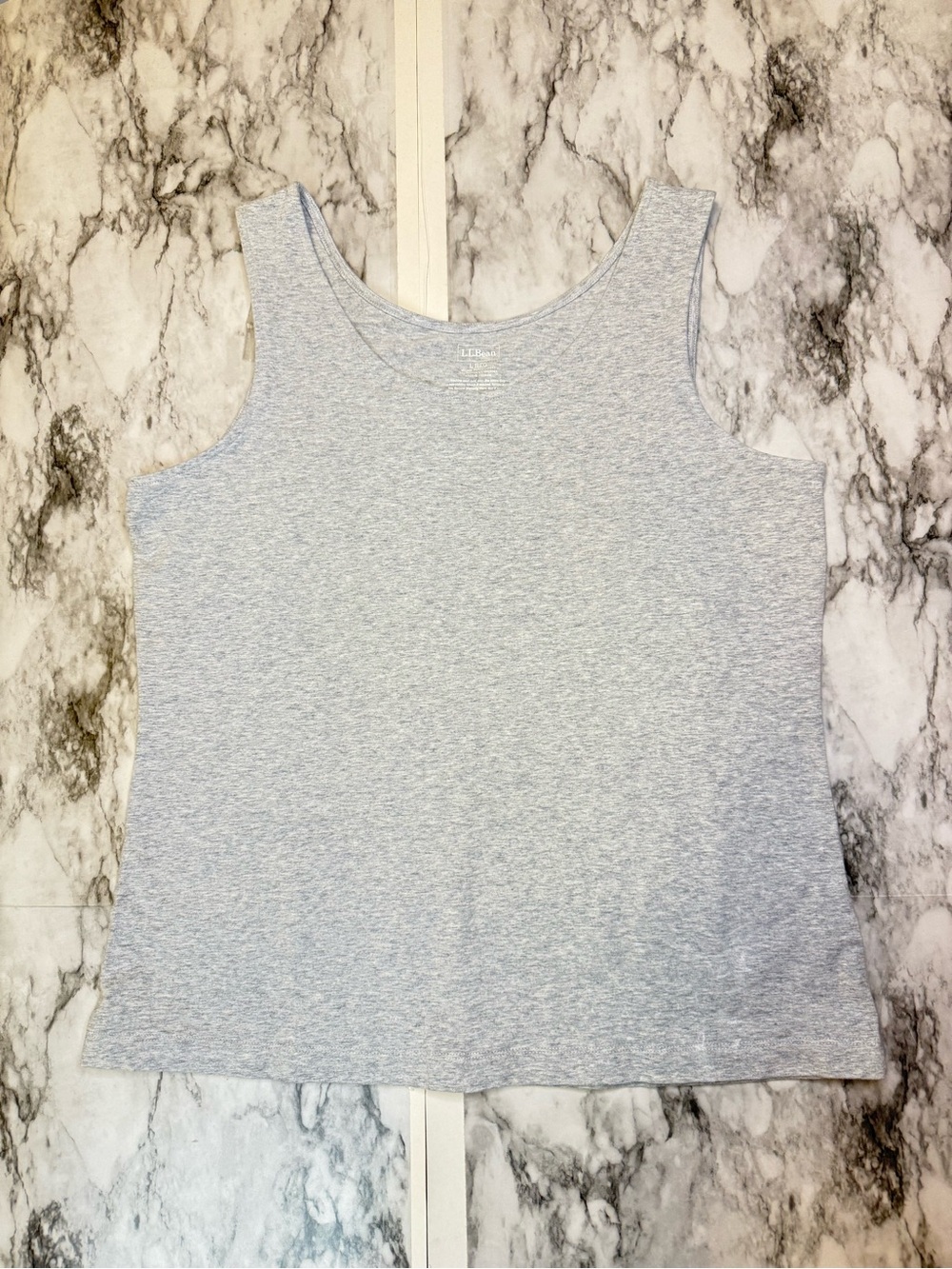 L.L. Bean Light Gray Women's Neck Tank Top size L 94% cotton